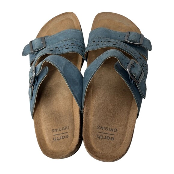 Earth Origins Sandals Women's Size 7 M Blue Slides Orono Flex Buckle Closure - Picture 9 of 11